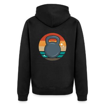 Kettlebell Workout Entraînement de fitness - Veste à capuche bio Premium Unisexe - noir - Dos - Nico (187cm)