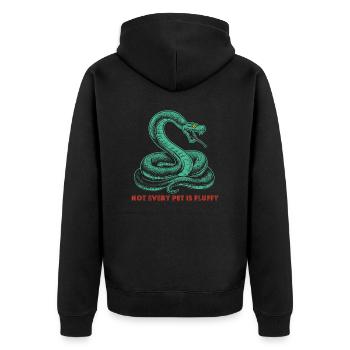 Snake 2024 01 - Unisex Premium Organic Zip Hoodie - black - Back - Nico (187cm)