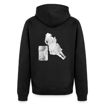 Cheval de course de barils de rodéo - Veste à capuche bio Premium Unisexe - noir - Dos - Nico (187cm)