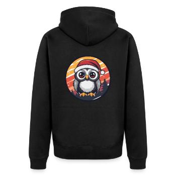 Hibou Noël Animal - Veste à capuche bio Premium Unisexe - noir - Dos - Nico (187cm)