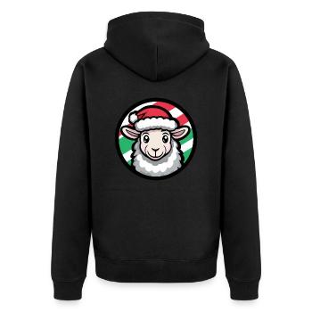 Schaf Weihnachten Tier - Unisex Premium Bio Zip Hoodie - Schwarz - Hinten - Nico (187cm)