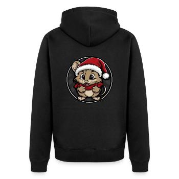 Souris Noël Animal - Veste à capuche bio Premium Unisexe - noir - Dos - Nico (187cm)