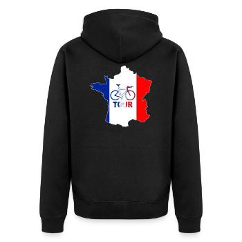 Prochain tour cycliste et cyclistes - Veste à capuche bio Premium Unisexe - noir - Dos - Nico (187cm)