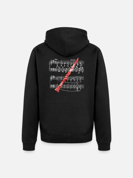 Clarinet e 9 - Unisex Premium Organic Zip Hoodie - black