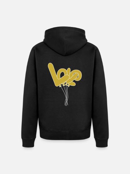 Balloon Love - Unisex Premium Organic Zip Hoodie - black