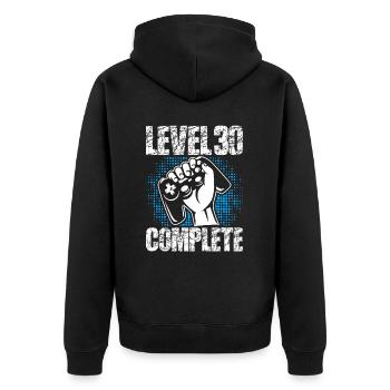 Niveau 30 Cadeau d’anniversaire complet 30 ans - Veste à capuche bio Premium Unisexe - noir - Dos - Nico (187cm)