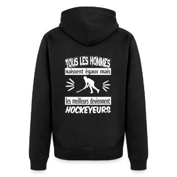 les meilleurs deviennent hockeyeurs - Veste à capuche bio Premium Unisexe - noir - Dos - Nico (187cm)