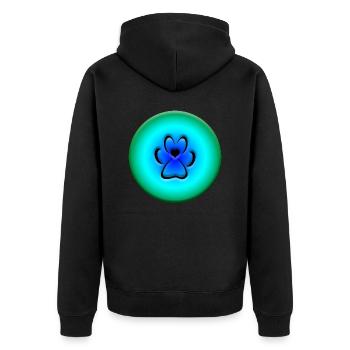 Hundepfote - Unisex Premium Bio Zip Hoodie - Schwarz - Hinten - Nico (187cm)