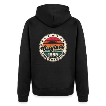 24th Birthday Original September Vintage 1999 - Unisex Premium Organic Zip Hoodie - black - Back - Nico (187cm)