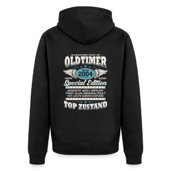 Oldtimer Baujahr 2004 Jahrgang Geburtstag Geschenk - Unisex Premium Bio Zip Hoodie - Schwarz - Hinten - Nico (187cm)