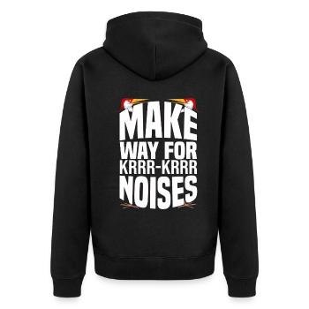 Kanadischer Kranich - Unisex Premium Bio Zip Hoodie - Schwarz - Hinten - Nico (187cm)