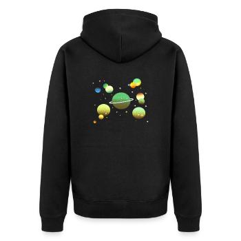 Galaxie spatiale Planète Étoiles - Veste à capuche bio Premium Unisexe - noir - Dos - Nico (187cm)