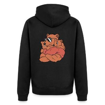 Papa Ours Et Ses Oursons Cadeau Papa Et Enfants - Veste à capuche bio Premium Unisexe - noir - Dos - Nico (187cm)