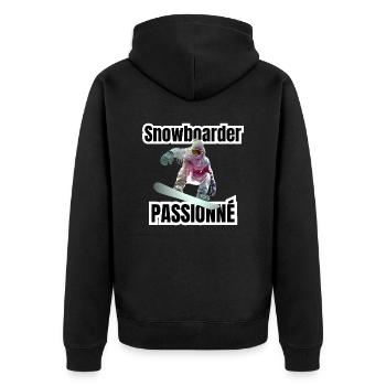 snowboarder passionné - Veste à capuche bio Premium Unisexe - noir - Dos - Nico (187cm)