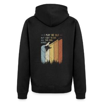 Je suis peut-être vieux, mais j’ai pu voir tous les groupes cool - Veste à capuche bio Premium Unisexe - noir - Dos - Nico (187cm)