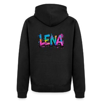 graffiti, letters, lena, illustration - Unisex Premium Organic Zip Hoodie - black - Back - Nico (187cm)