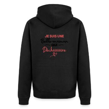 Je suis une belle maman qui déchire - Veste à capuche bio Premium Unisexe - noir - Dos - Nico (187cm)