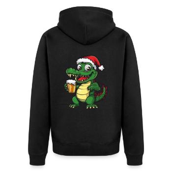 Alligator Bière de Noël Drôle - Veste à capuche bio Premium Unisexe - noir - Dos - Nico (187cm)