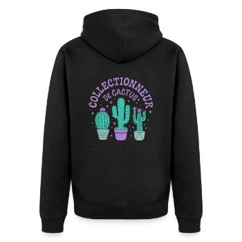 Collectionneur de Cactus - Veste à capuche bio Premium Unisexe - noir - Dos - Nico (187cm)