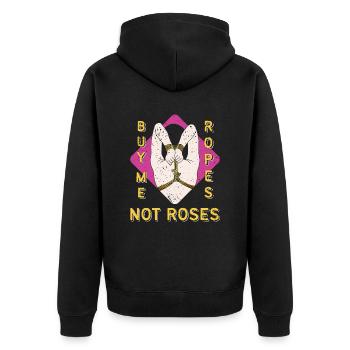 EROTIC SEXY SHIBARI BONDAGE GIRL - Unisex Premium Bio Zip Hoodie - Schwarz - Hinten - Nico (187cm)