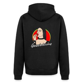 FILLE FRAISE PAILLE ERDBEERE - Veste à capuche bio Premium Unisexe - noir - Dos - Nico (187cm)