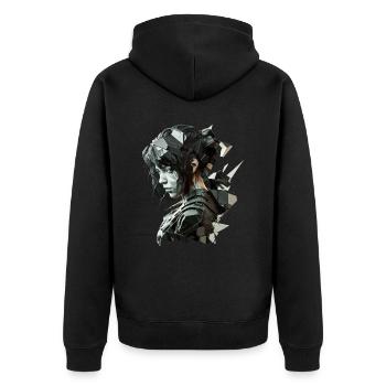 Anime No7 - Unisex Premium Bio Zip Hoodie - Schwarz - Hinten - Nico (187cm)