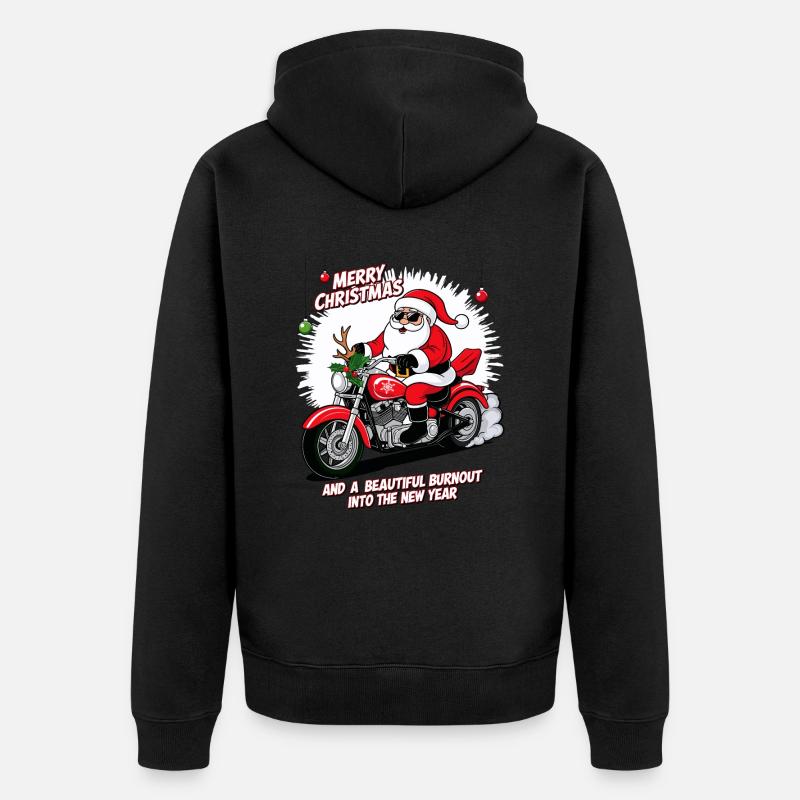 Père Noël à bascule - Veste à capuche bio Premium Unisexe - noir