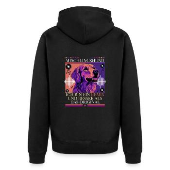 Bâtard. Le remix est meilleur que l’original. - Veste à capuche bio Premium Unisexe - noir - Dos - Nico (187cm)