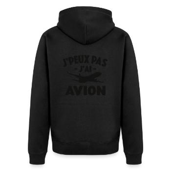 Je Peux Pas J'ai Avion Cadeau D'avion Pour Pilote - Veste à capuche bio Premium Unisexe - noir - Dos - Nico (187cm)