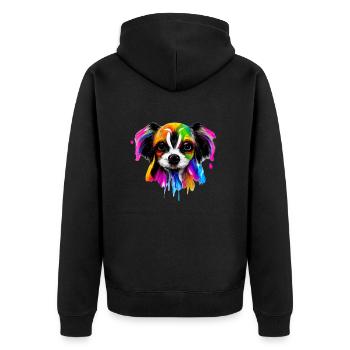 Papillon in Farbe - Unisex Premium Bio Zip Hoodie - Schwarz - Hinten - Nico (187cm)