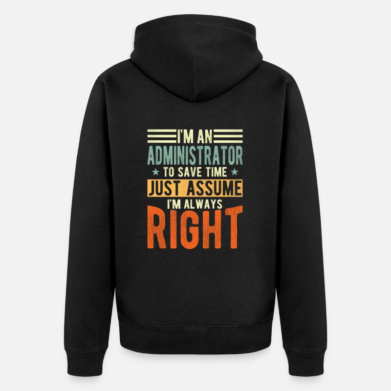 Administrateur - Veste à capuche bio Premium Unisexe - noir