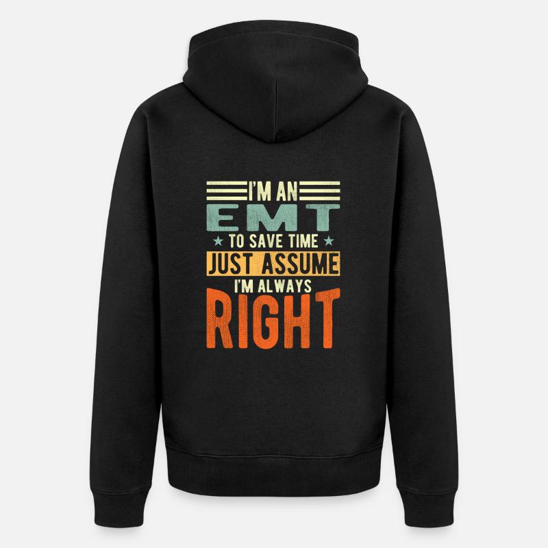 Emt - Veste à capuche bio Premium Unisexe - noir