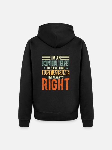 Occupational therapist - Unisex Premium Organic Zip Hoodie - black