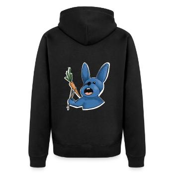 Blaues Kaninchen, Chinesisches Neujahr - Unisex Premium Bio Zip Hoodie - Schwarz - Hinten - Nico (187cm)