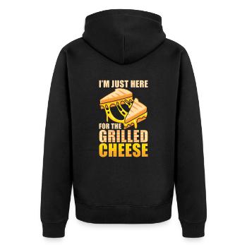Grillkäse Nur Hier Für Den Gegrillten Käse - Unisex Premium Bio Zip Hoodie - Schwarz - Hinten - Nico (187cm)