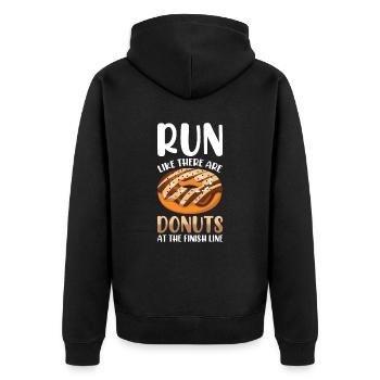 Marathon Marathon Runner Finish Line Saying Funny - Unisex Premium Organic Zip Hoodie - black - Back - Nico (187cm)