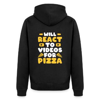 Reaction Streamer Video Reaktion Content Creator - Unisex Premium Organic Zip Hoodie - black - Back - Nico (187cm)