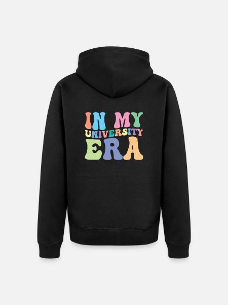 University Retro Groovy Student - Unisex Premium Organic Zip Hoodie - black