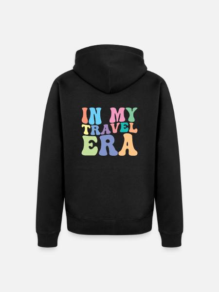 Reise Urlaub Retro Groovy - Unisex Premium Bio Zip Hoodie - Schwarz