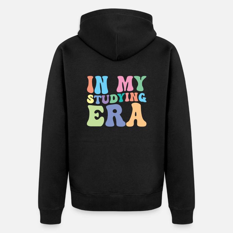 Studieren Retro Groovy Student - Unisex Premium Bio Zip Hoodie - Schwarz