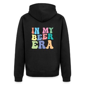Beer Retro Groovy Women Beer - Unisex Premium Organic Zip Hoodie - black - Back - Nico (187cm)