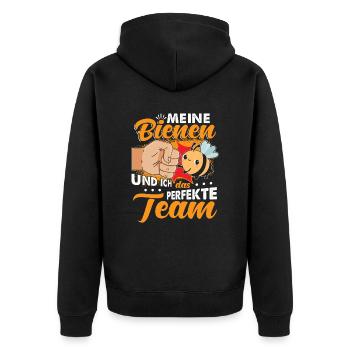 Meine Bienen Und Ich Das Perfekte Team - Unisex Premium Bio Zip Hoodie - Schwarz - Hinten - Nico (187cm)