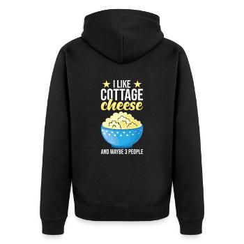 Fromage cottage Fromage cottage rétro vintage - Veste à capuche bio Premium Unisexe - noir - Dos - Nico (187cm)