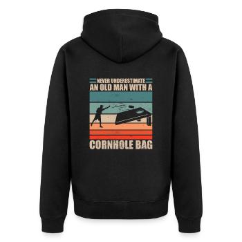 Cornhole Game Cornhole Dicton - Veste à capuche bio Premium Unisexe - noir - Dos - Nico (187cm)