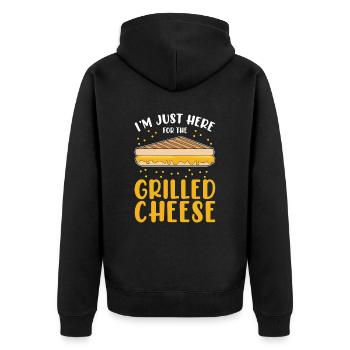 Grillkäse Nur Hier Für Den Gegrillten Käse - Unisex Premium Bio Zip Hoodie - Schwarz - Hinten - Nico (187cm)