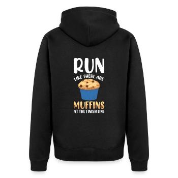 Marathon Marathon Runner Finish Line Saying Funny - Unisex Premium Organic Zip Hoodie - black - Back - Nico (187cm)