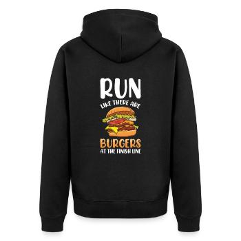 Marathon Marathon Runner Finish Line Saying Funny - Unisex Premium Organic Zip Hoodie - black - Back - Nico (187cm)