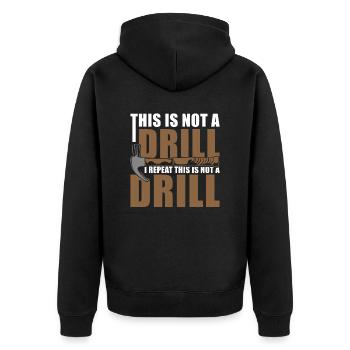 Dies Ist Kein Bohrer Handwerker Witze Hammer - Unisex Premium Bio Zip Hoodie - Schwarz - Hinten - Nico (187cm)