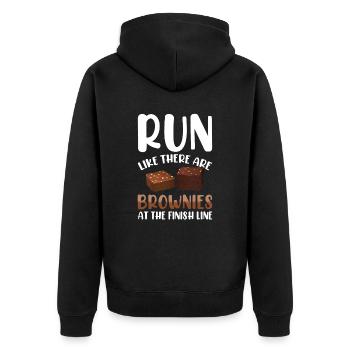 Marathon Marathon Runner Finish Line Saying Funny - Unisex Premium Organic Zip Hoodie - black - Back - Nico (187cm)