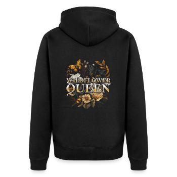Wildflower Queen Floral Nature Butterfly - Unisex Premium Organic Zip Hoodie - black - Back - Nico (187cm)
